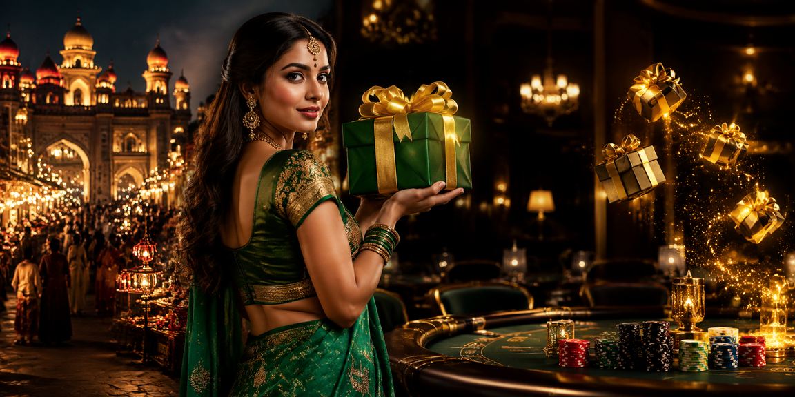 Players enjoying poker games with Indian traditional attire in background