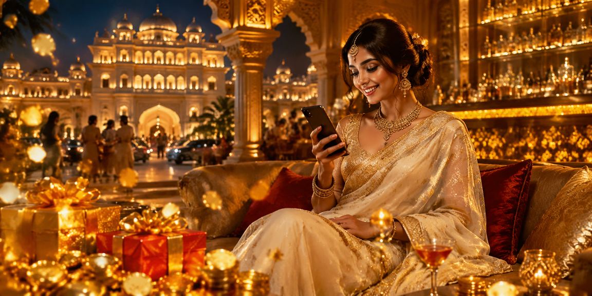 Indian casino deposit bonus in traditional saree setting