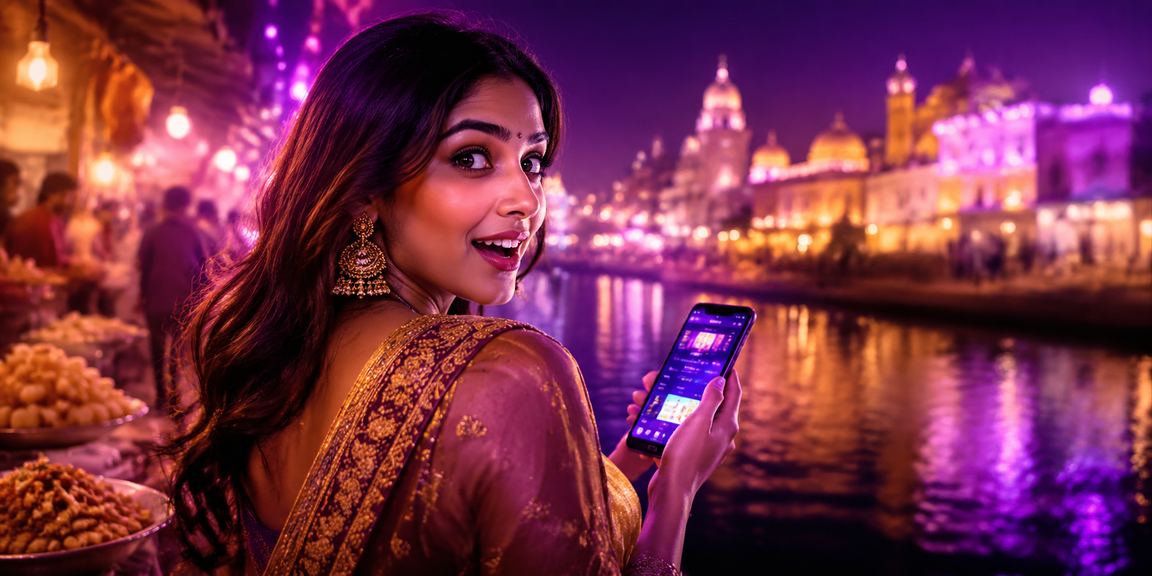 India mobile casino night market scene